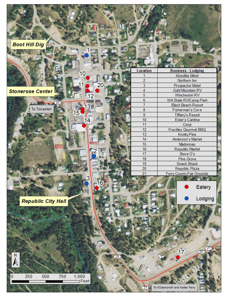 Stone Roses Map Maps – Locations for Dining and Lodging – Stonerose Fossils